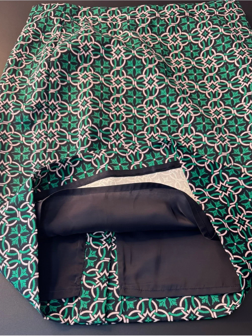 J. Crew Women’s Black and Teal Geometric Pencil Skirt Size 12